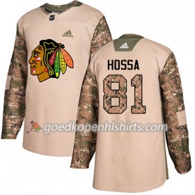 Chicago Blackhawks Marian Hossa 81 Adidas 2017-2018 Camo Veterans Day Practice Authentic Shirt - Mannen